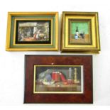 Three Miniature Paintings by Different Artist to Include: Robert Hughes (1934 -2010) - 'Still Life',
