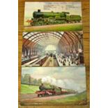 A collection of approx 120 postcards to include railways and stations, virtually all steam