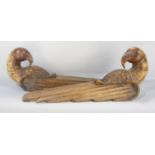 A pair of wooden parrot wall brackets 56 cm high