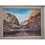 Doreen Wade - 'Whitmore Wash, Grand Canyon', oil on board, signed lower right with S.W.A. labels