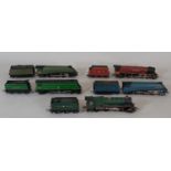 Four Hornby OO gauge locomotives with tenders including Class A4 'Sir Nigel Gresley' 4-6-2, King