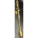 A good quality reproduction marine stick barometer, brass cased with gimble by Sewills of Liverpool