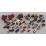 Collection of vintage model vehicles including by Dinky-Junkers 78B plane, Ed Strakers car,