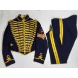 Royal Gloucestershire Hussars Dress Uniform circa 1900; tunic is of blue cloth, with each breast