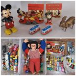 Mixed lot of toys including a quantity of model vehicles (mainly Matchbox), vintage a soft toy