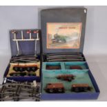 2 O gauge Hornby train sets including post-war no 601 Hornby LMS Goods set, comprising clockwork 0-