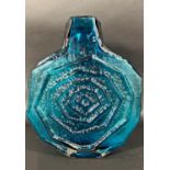 Whitefriars - Geoffrey Baxter: A Large Textured Range Banjo Glass Vase, in kingfisher blue, 32cm