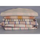 6 vintage woollen blankets in various colours and patterns (AF)