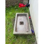 A natural stone rectangular trough, approx 91cm x 54cm x 19cm deep, to be viewed and collected: