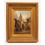 Alfred Montague (1832-c.1883) - Pair of Continental Street Scenes, oil on board, both signed and