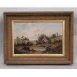 W. Vere (19th-20th Century) - European Rural Scene with Cottage, oil on canvas, signed lower left,