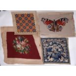 4 needlepoint panels including Ehman 'Peacock Butterfly' (stitched area size 49x30cm), Ehman '