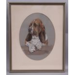 Marjorie Turner (British, 20th Century) - Basset Hound (1989), pastel on paper, signed and dated