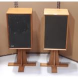 A pair of vintage IMF hi-fi speakers and fixed low stands