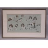 Marjorie Turner (British, 20th Century) - Pastel studies of puppies on paper (1989), signed and