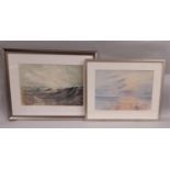 Two Early 20th Century Watercolour Paintings of Sea Views, one initialed 'WFM' and dated '1918'