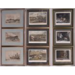 Three Sets of Three Prints to Include: After G. & C. Hunt - 'Vale of Aylesbury Steeple Chase: Plates