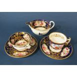 A collection of mid 19th century Derby porcelain principally tea cups and saucers including sugar