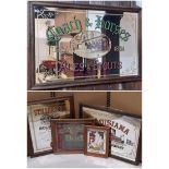 Five various reproduction advertising mirrors