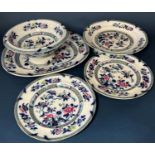 A collection of mid 19th century ironstone china including a large oviform tureen and cover and