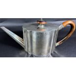 A silver George III teapot, hallmarks rubbed, maker Aaron Lestourgeon, 14.3oz approx