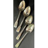 A pair of George III silver serving spoons, London 1817, maker Richard Britton, and a pair of