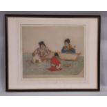 Elyse Ash Lord (1900-1971) - 'Chinese', limited edition drypoint etching with colours (35/75),