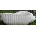A good quality carved Carrera marble bath in the form of a shell, approx 210cm long x