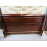 A good quality mahogany sleigh bed with folding base spring and a Morpheus hand crafted pocket