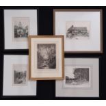 (British School, Early 20th Century) Five Etchings by Different Artists to Include: Martin Caulkin -