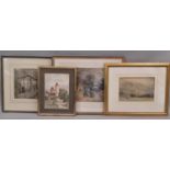 Four Watercolour Rural Landscapes (19th-20th Century) - H. Gummery - 'Trotshire, Near Worcester' (