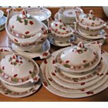 A collection of Spode "Meadow" pattern dinner wares including 4 platters, 5 lidded tureens, 3 with