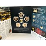 The Battle of Waterloo 200 year anniversary five coin set, Duke of Wellington 14ct 7 gram proof