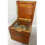 A marine chronometer by Hughes & Son, 59 Fenchurch Street London, (incomplete) in mahogany with