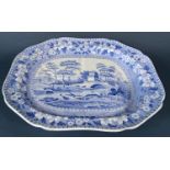 A collection of 19th century Spode blue Tower pattern blue and white transferware including large