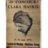 (Vintage Poster) Vie Concours Clara Haskil, Festival de Musique Montreux - Vevey, 9-16 Sept. 1975,