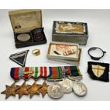 39-45 African star (eighth army), Italy, France and Germany star, defence medal, 39-45 war medal (