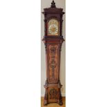 Good quality Victorian bracket clock raised on a full height platform base (resembling a longcase