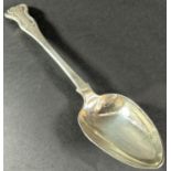 A William IV Irish silver serving spoon with shell crest, Dublin 1835, maker James Le Bas, 23cm