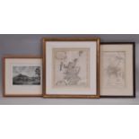 Three Framed Prints to Include: 'L'Ecosse', 19th century map of Scotland engraved by E. Dussy,