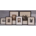 (European School, c.Late 19th Century) Six Etchings of Town and City Scenes by Different Artists