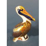 A Crown Derby brown pelican by John Ablitt (silver stopper)