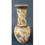 A Collard of Honiton oviform vase with drawn neck and hand painted abstract and floral detail, 46 cm