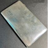 A Birmingham cigarette case with stamped entails GDL, dated 1944, makers mark Harman Brothers,