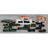 A mixed collection of unboxed locomotives and vans including Hornby 4-4-0 'The Berkeley' LNER