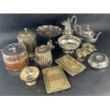 A good selection of Georgian, Regency and Edwardian style silver plated table ware, including
