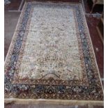 A Persian Style Tree of Life Design Rug, in art silk with ivory and dark blue tones, 300 x 197 cm