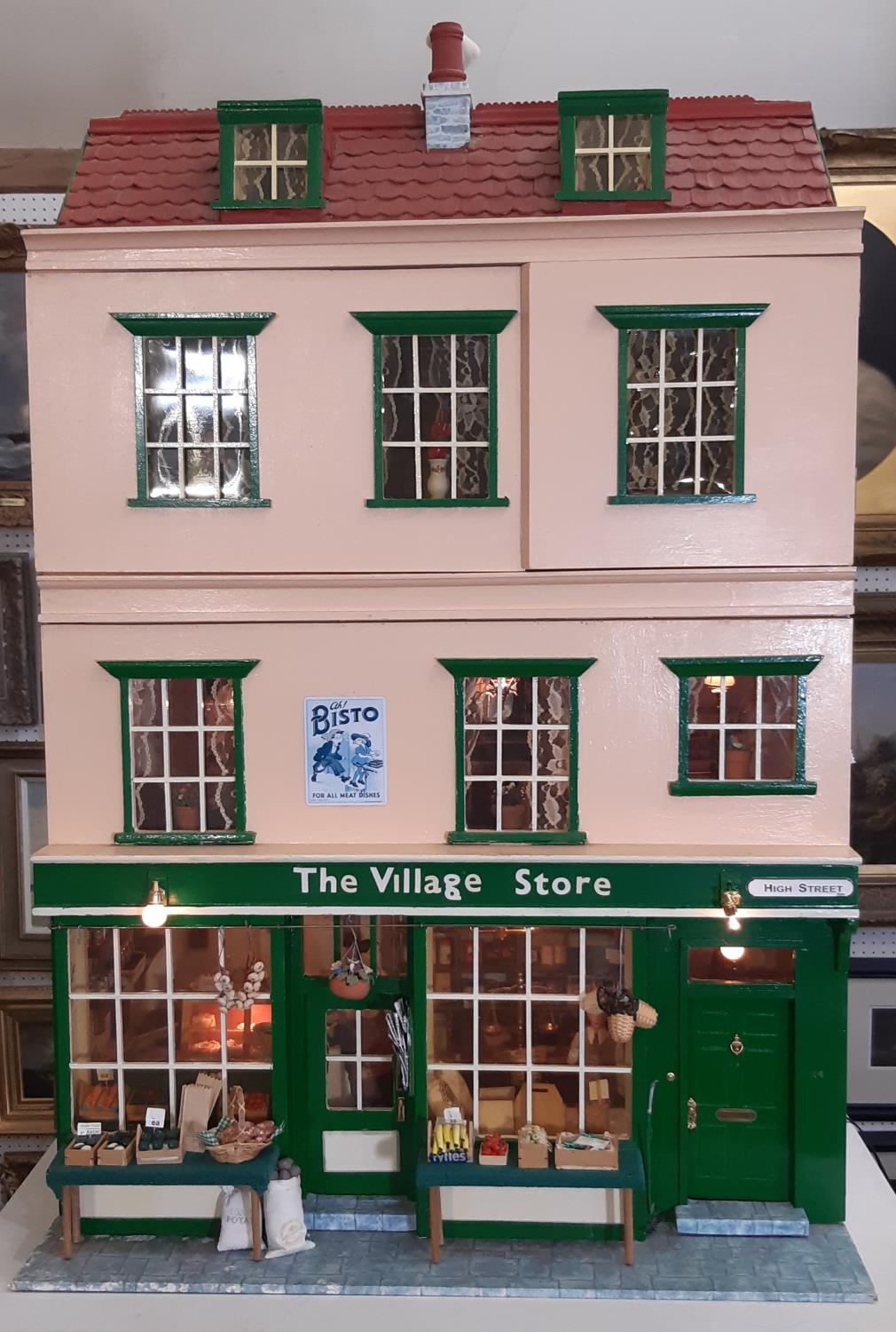 'The Village Store'- an impressive and finely detailed dolls house shop in early to mid 20th century