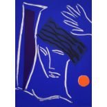 BRUCE MCLEAN (b.1944) 'BLUE HEAD TOO' silkscreen print in colours, signed, numbered and dated 1986