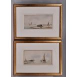 Richard Markes (1875-1920) - Two watercolours of coastal scenes, both initialed 'RM' in pencil and